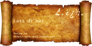 Lett Ábel névjegykártya