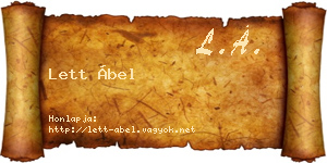 Lett Ábel névjegykártya